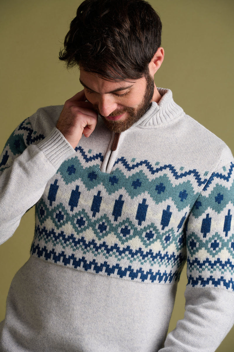 Fairisle Quarter Zip Jumper