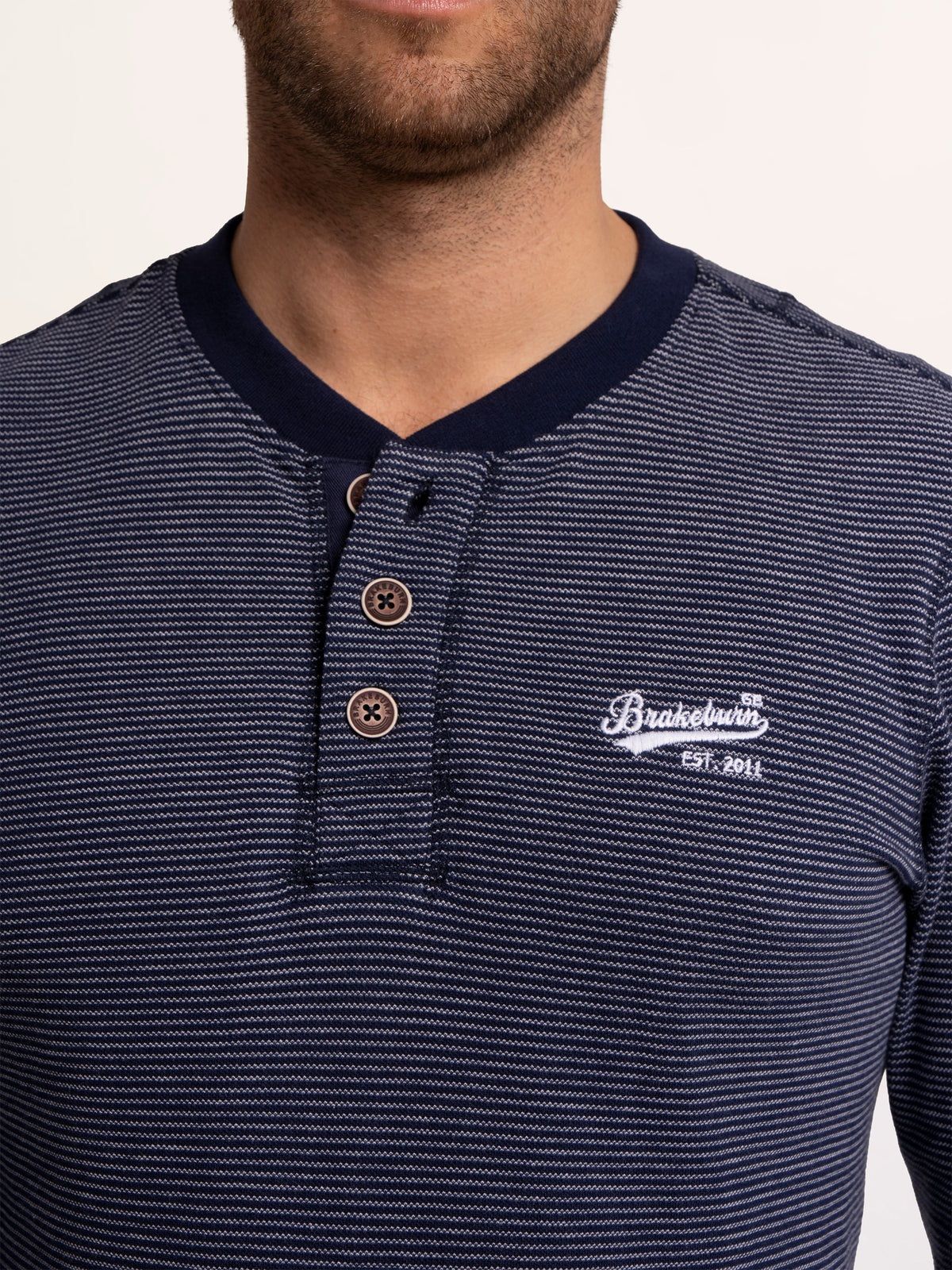 Rock Stripe Textured Henley