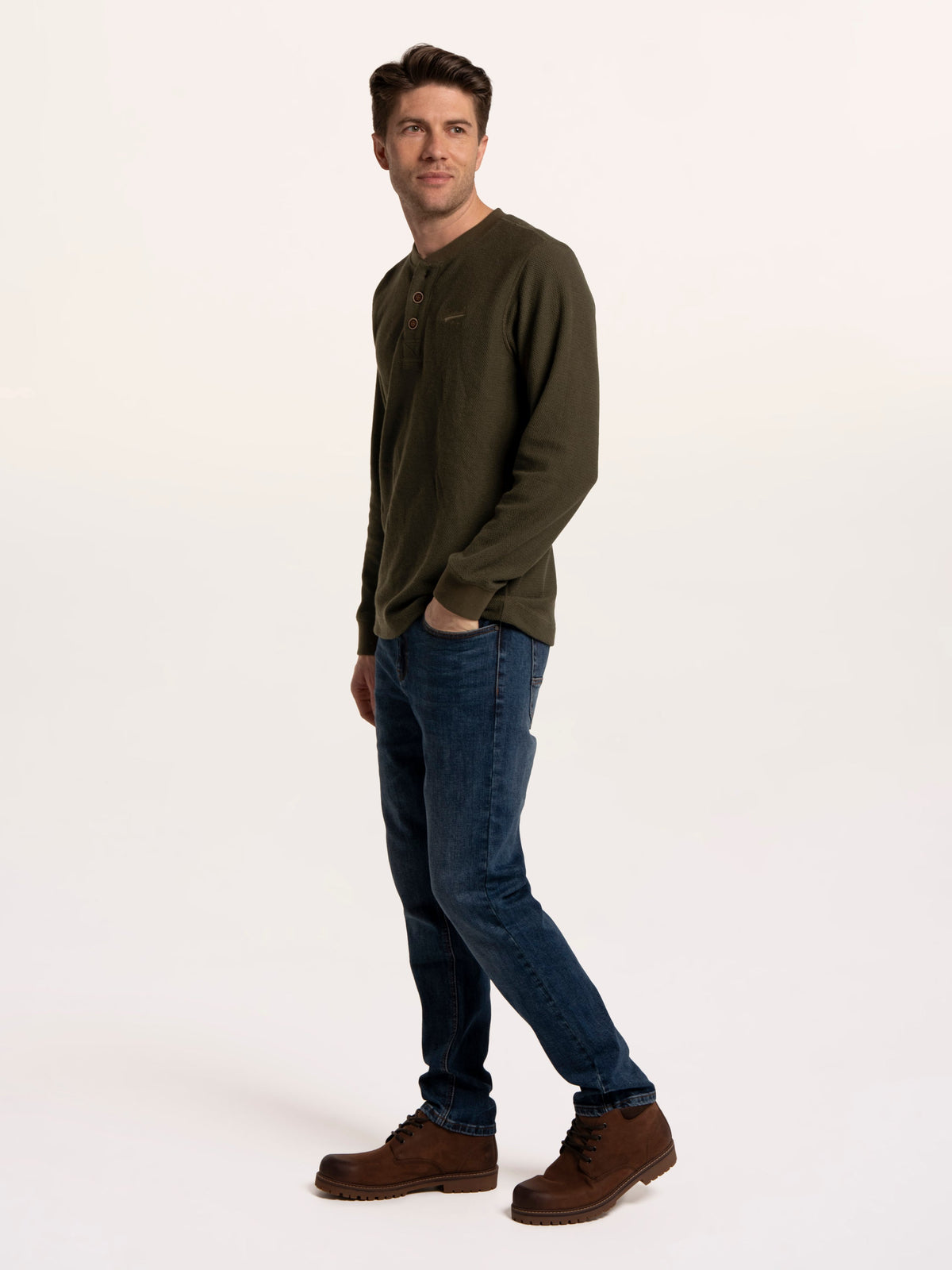 Arran Waffle Textured Henley