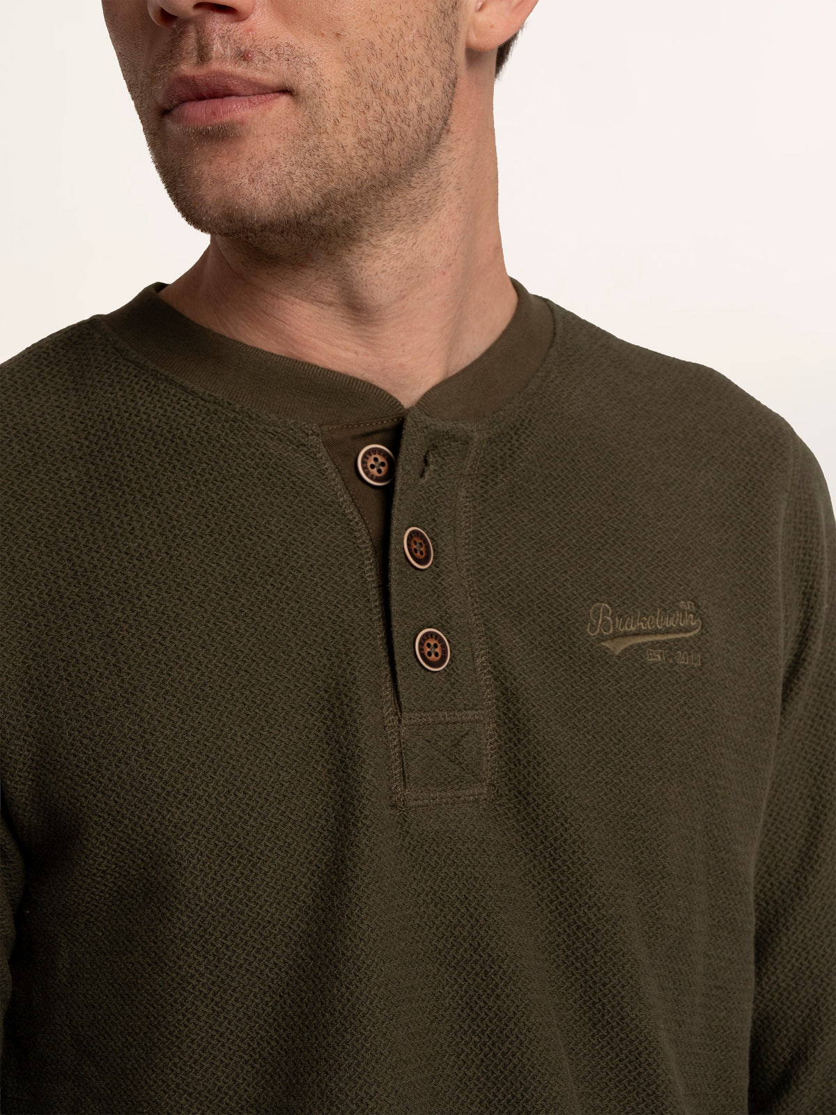 Arran Waffle Textured Henley