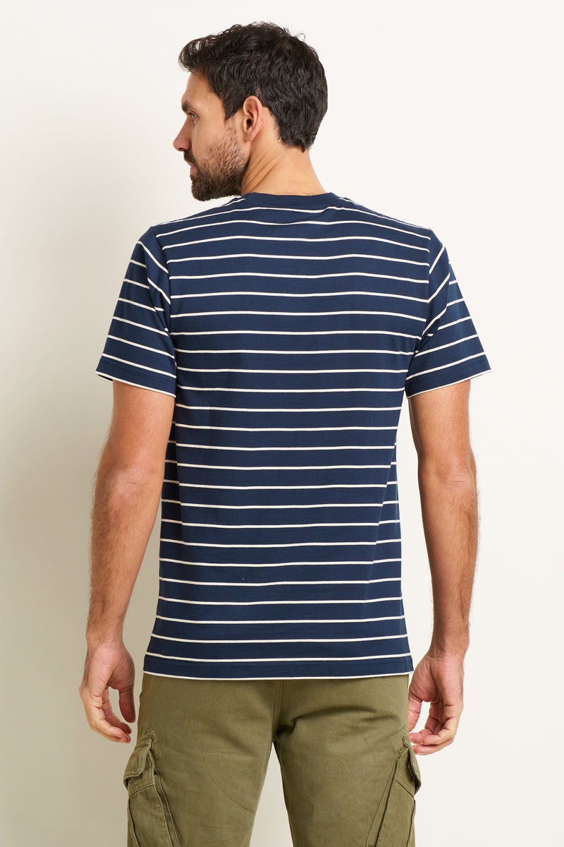 6666 Navy Striped T-Shirt