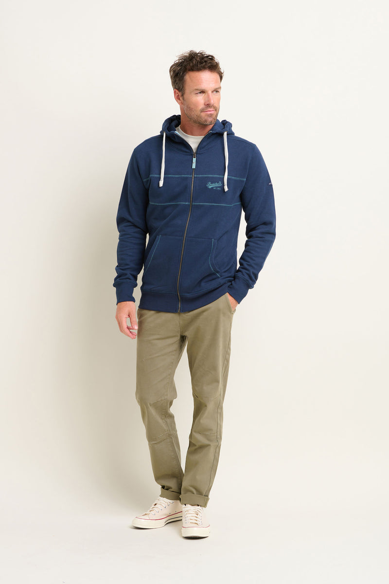 Navy Zip Through Hoodie