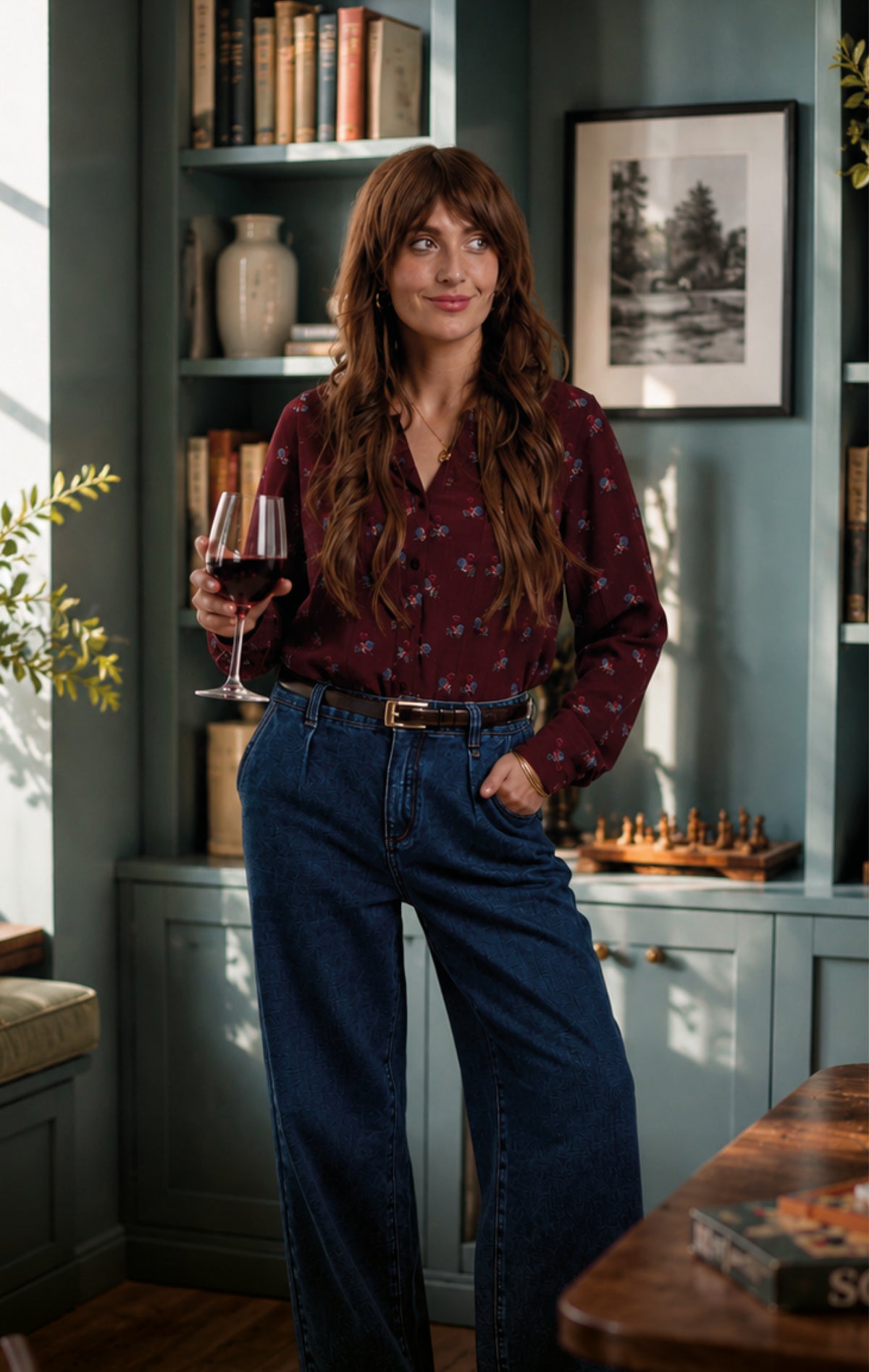 Women in a shirt and jeans - shop blouses and shirts