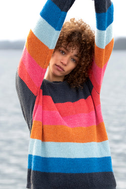 Women s Multicolour Lykke Stripe Knitted Jumper Brakeburn