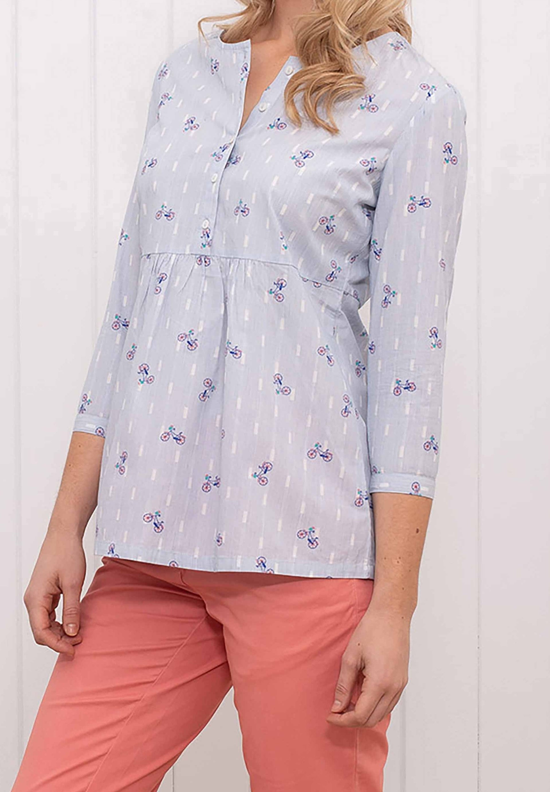 Bikes 3 4 Sleeve Blouse