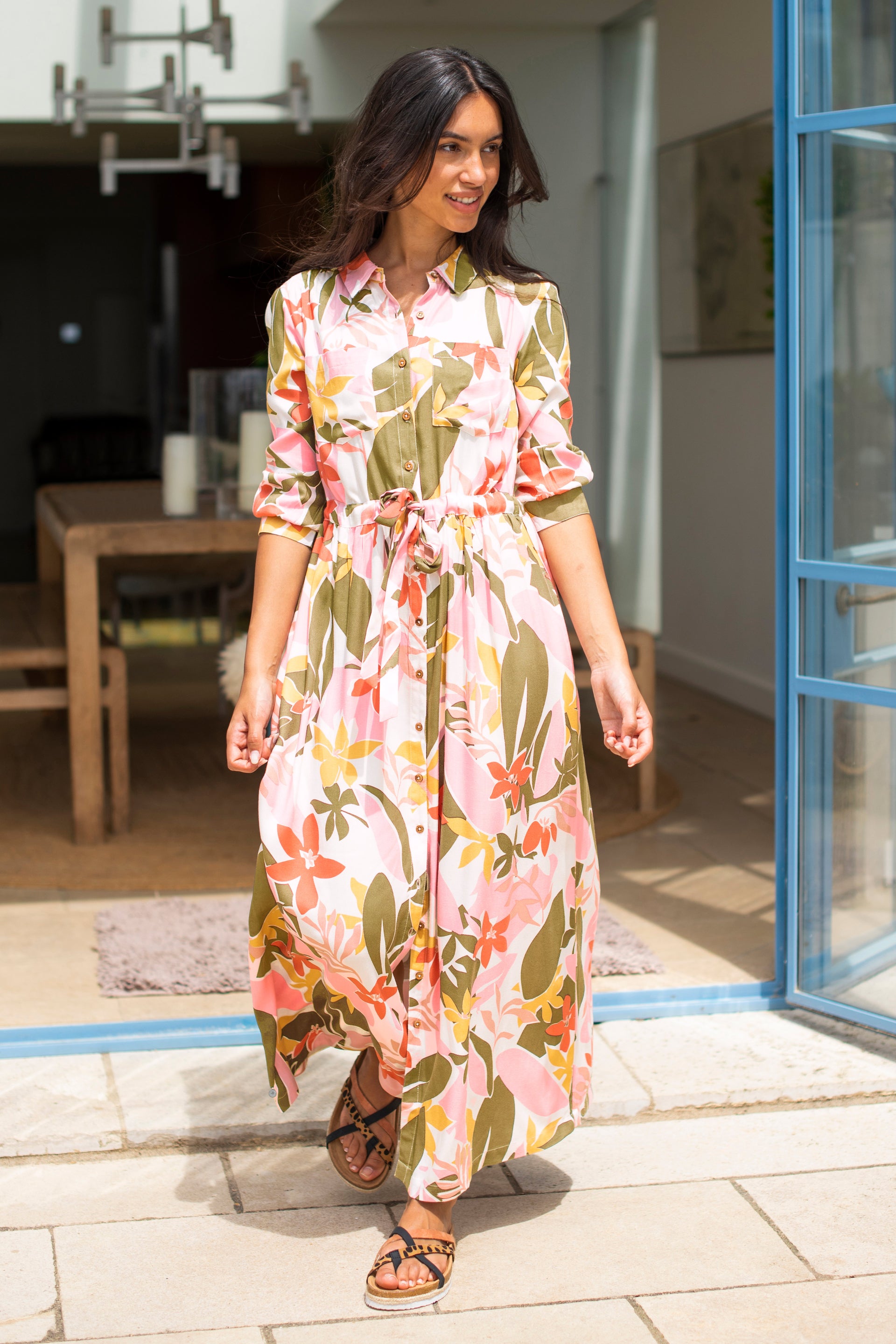 Shirt Dress Brakeburn Sale Dresses Multicolour Tropical Palm Shirt