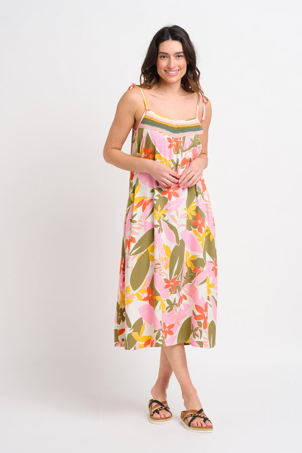Tropical Palm Strappy Dress
