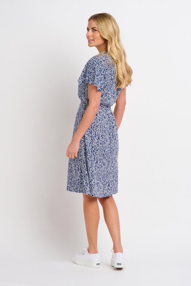 Floral Trail Flutter Sleeve Dress