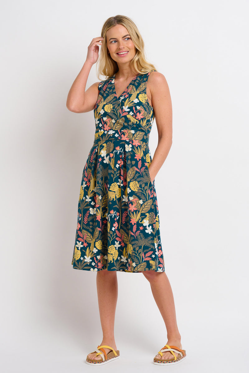 Botanical Jungle Wrap Dress