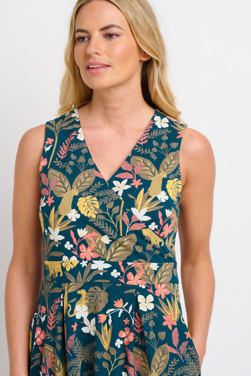 Botanical Jungle Wrap Dress