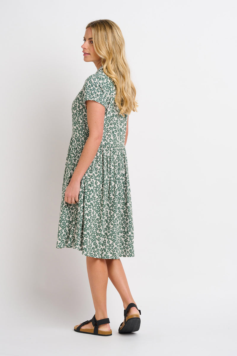 Green Leopard Floral Dress Brakeburn