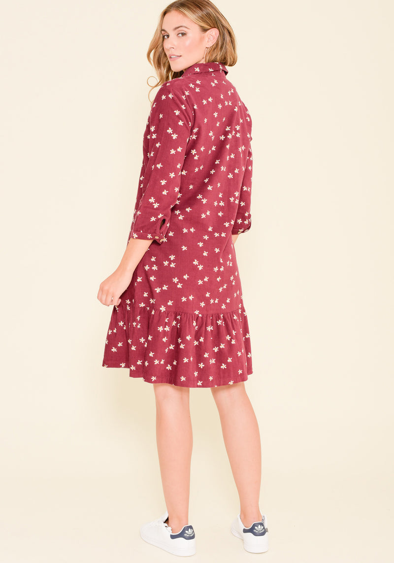 Berry Maria Cord Shirt Dress