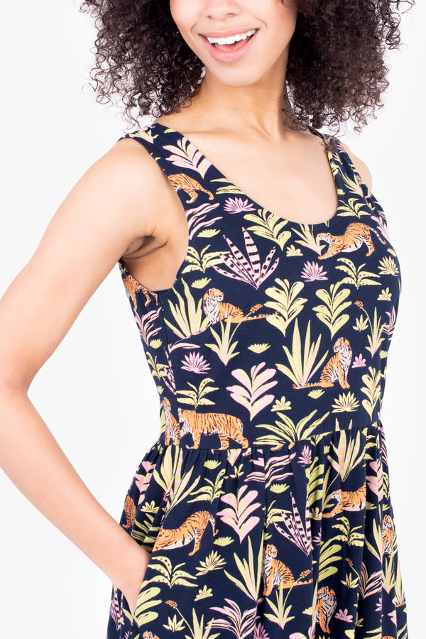 Botanical Tiger Jersey Dress