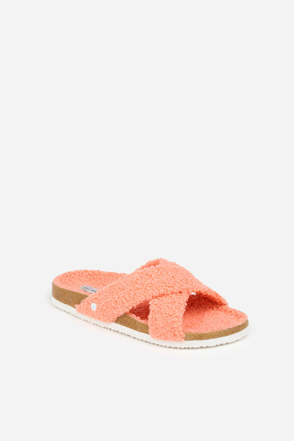 Coral Fluffy Slippers