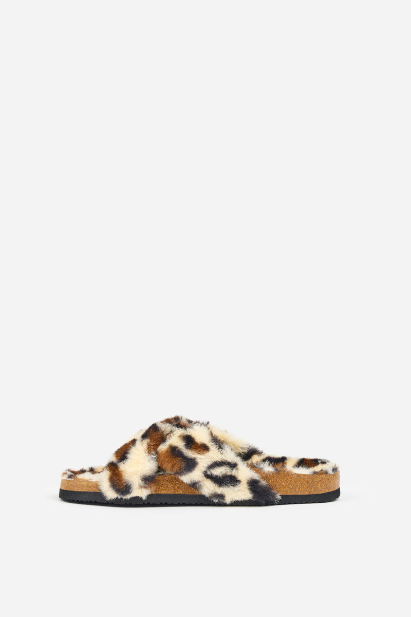 Fluffy Leopard Slippers | Brakeburn