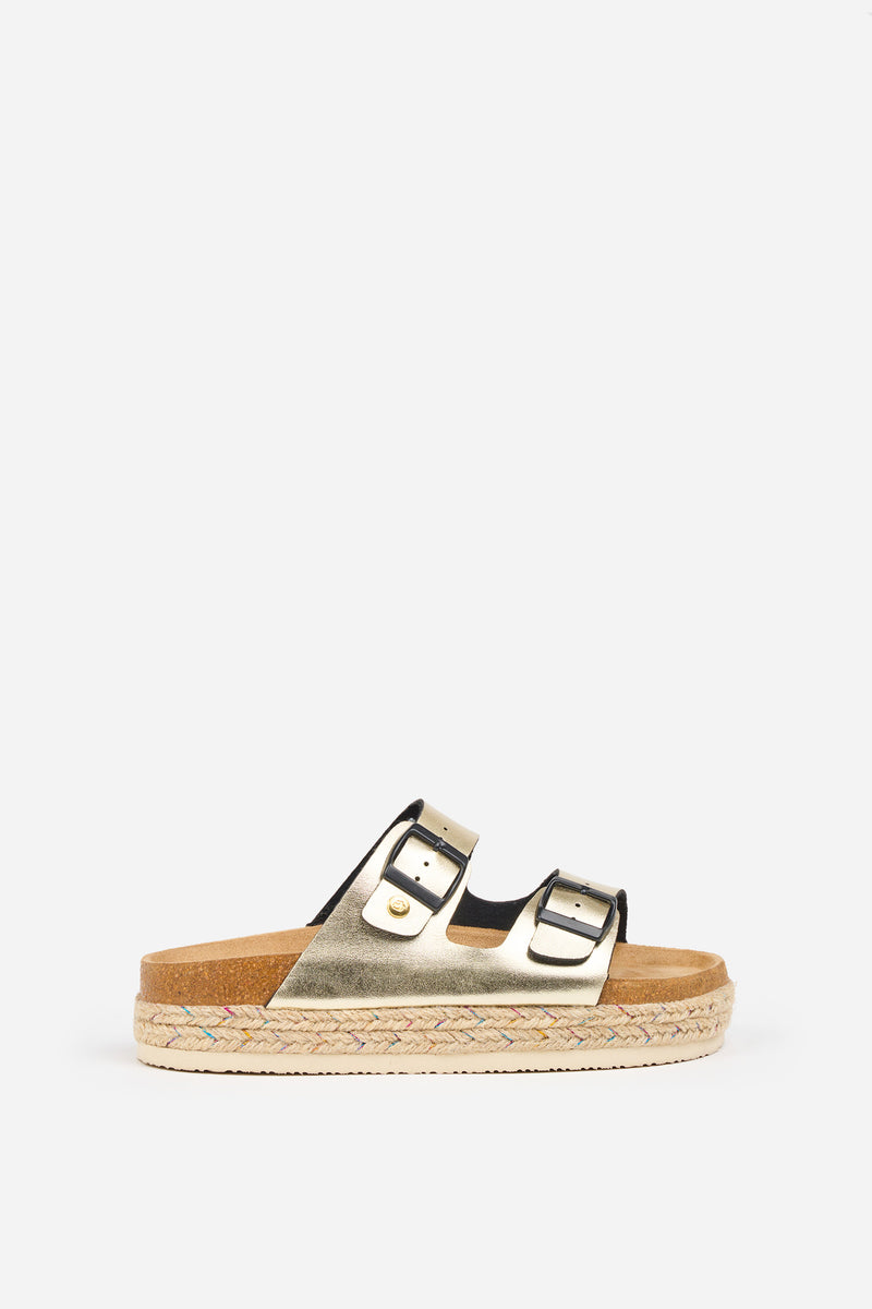 Metallic Flatform Sandals