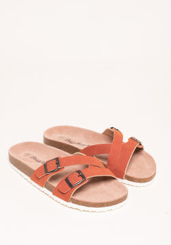 Orange Multi Strap Sandals