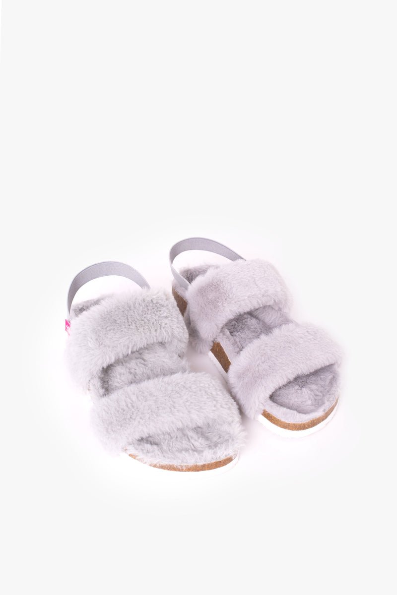Light Grey Fluffy Slippers