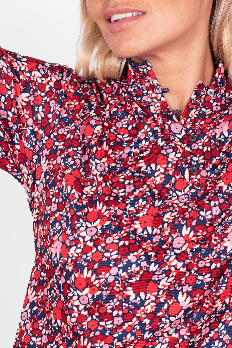 Mixed Berry Floral Blouse