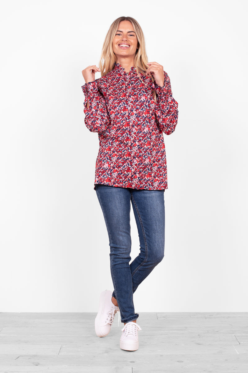 Mixed Berry Floral Blouse