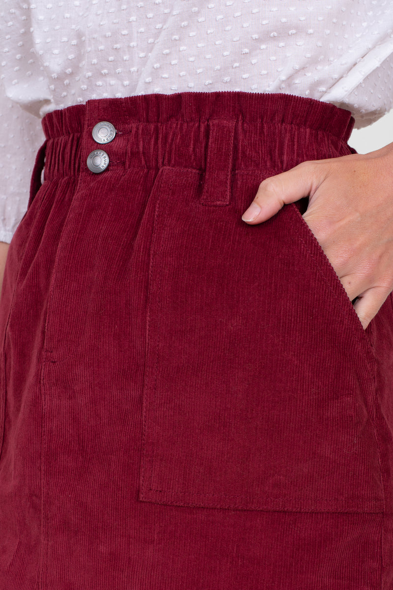 High Waisted Mini Corduroy Skirt