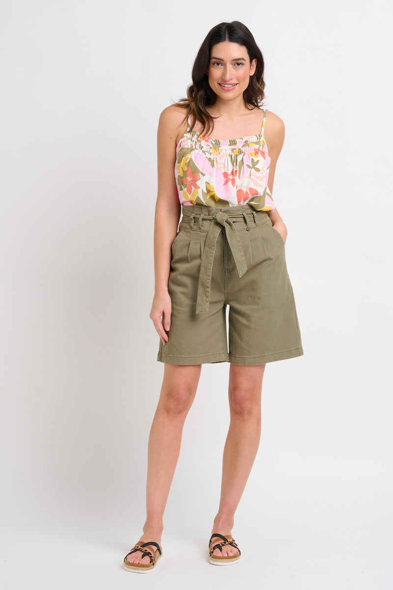 Khaki Paperbag Shorts