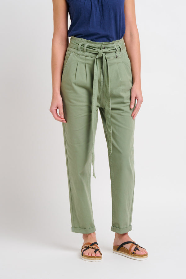 Belted Pleat Front Trousers