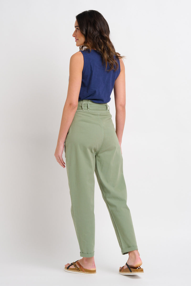 Belted Pleat Front Trousers