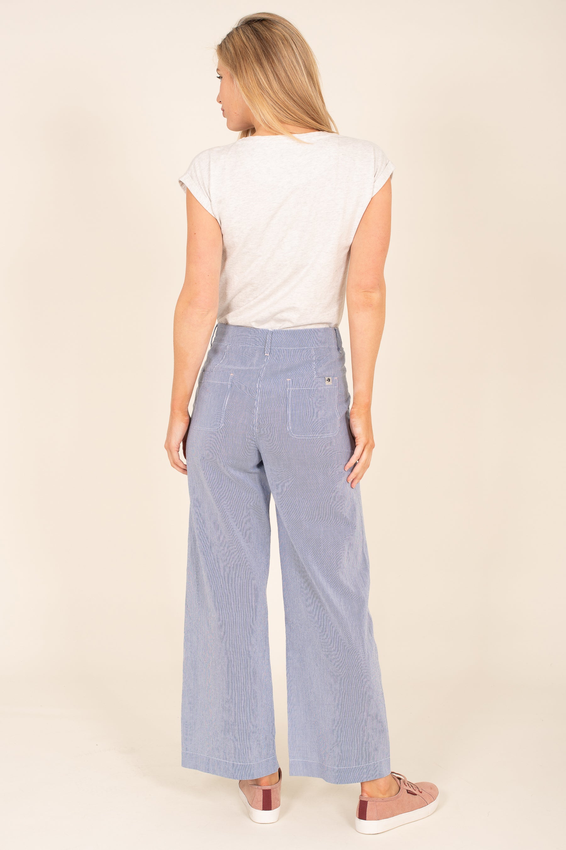 Stripe Wide Leg Trousers