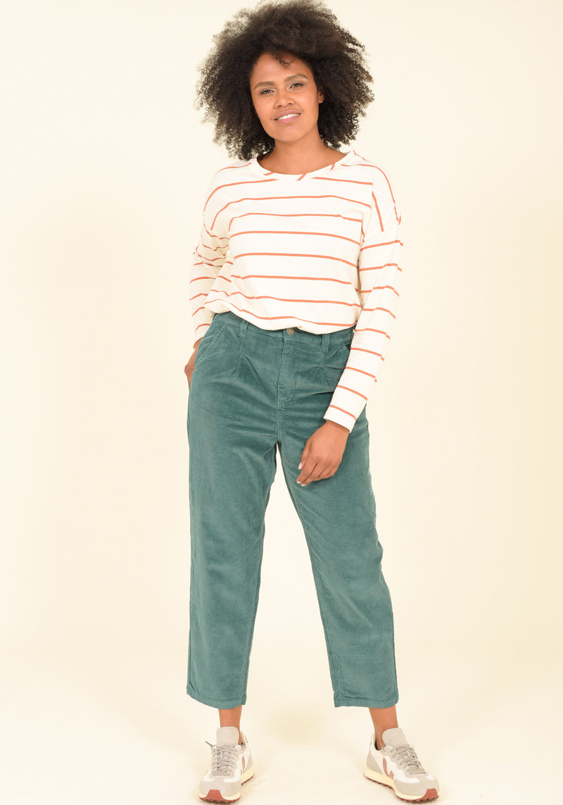 Pleated Cord Trouser