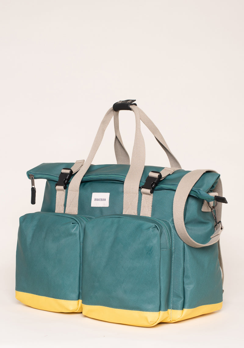 Green And Yellow Rolled Top Holdall Bag