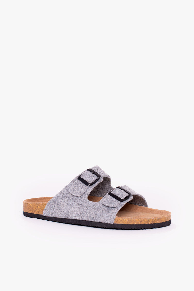Grey Felt Sandals