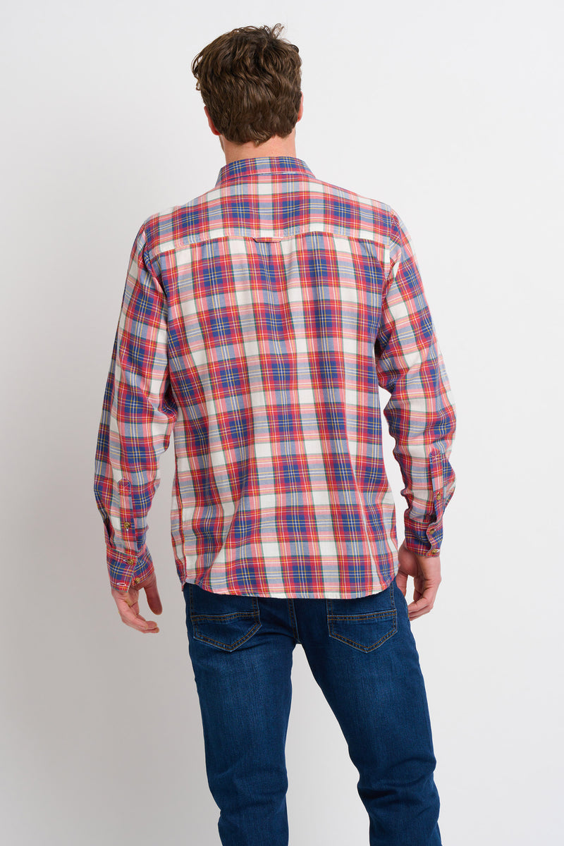 Red Long Sleeve Checked Shirt