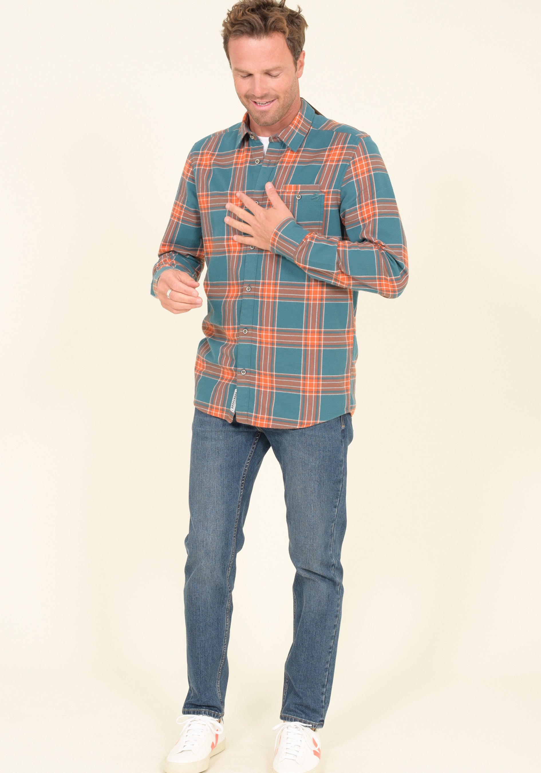Orange Check Shirt