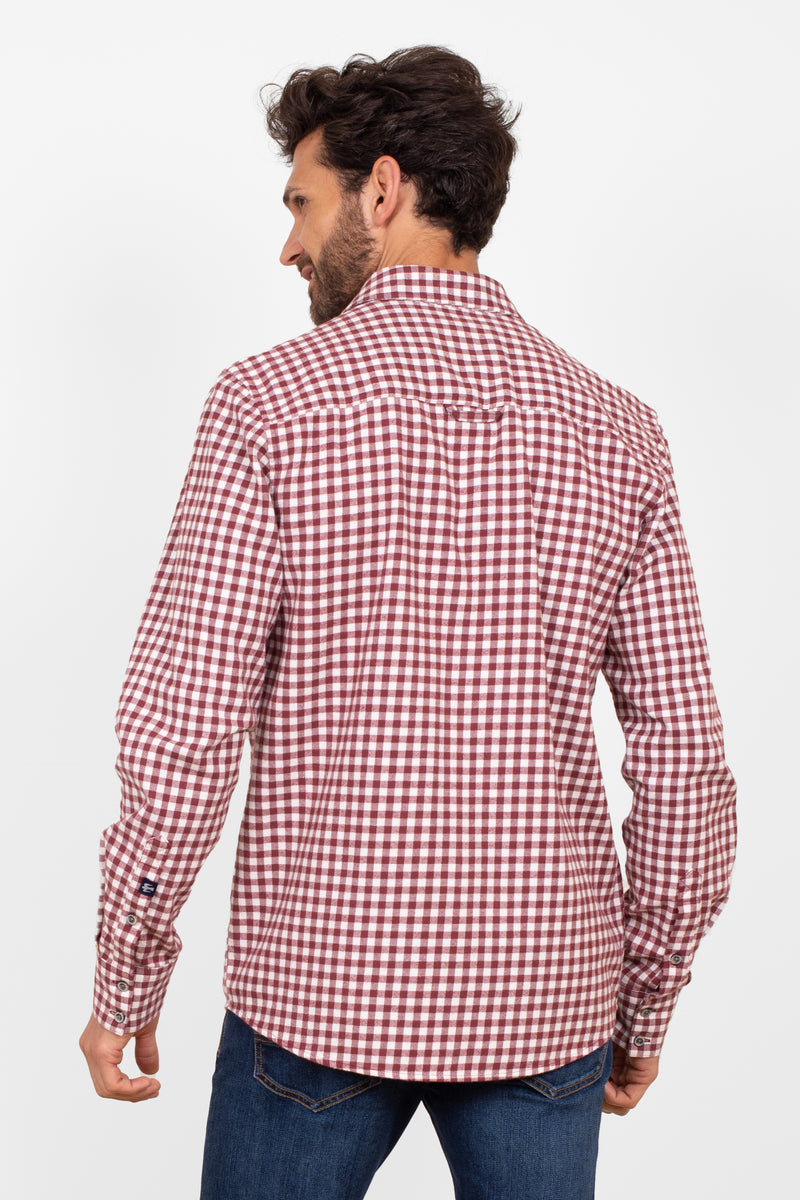 Burgundy Gingham Shirt