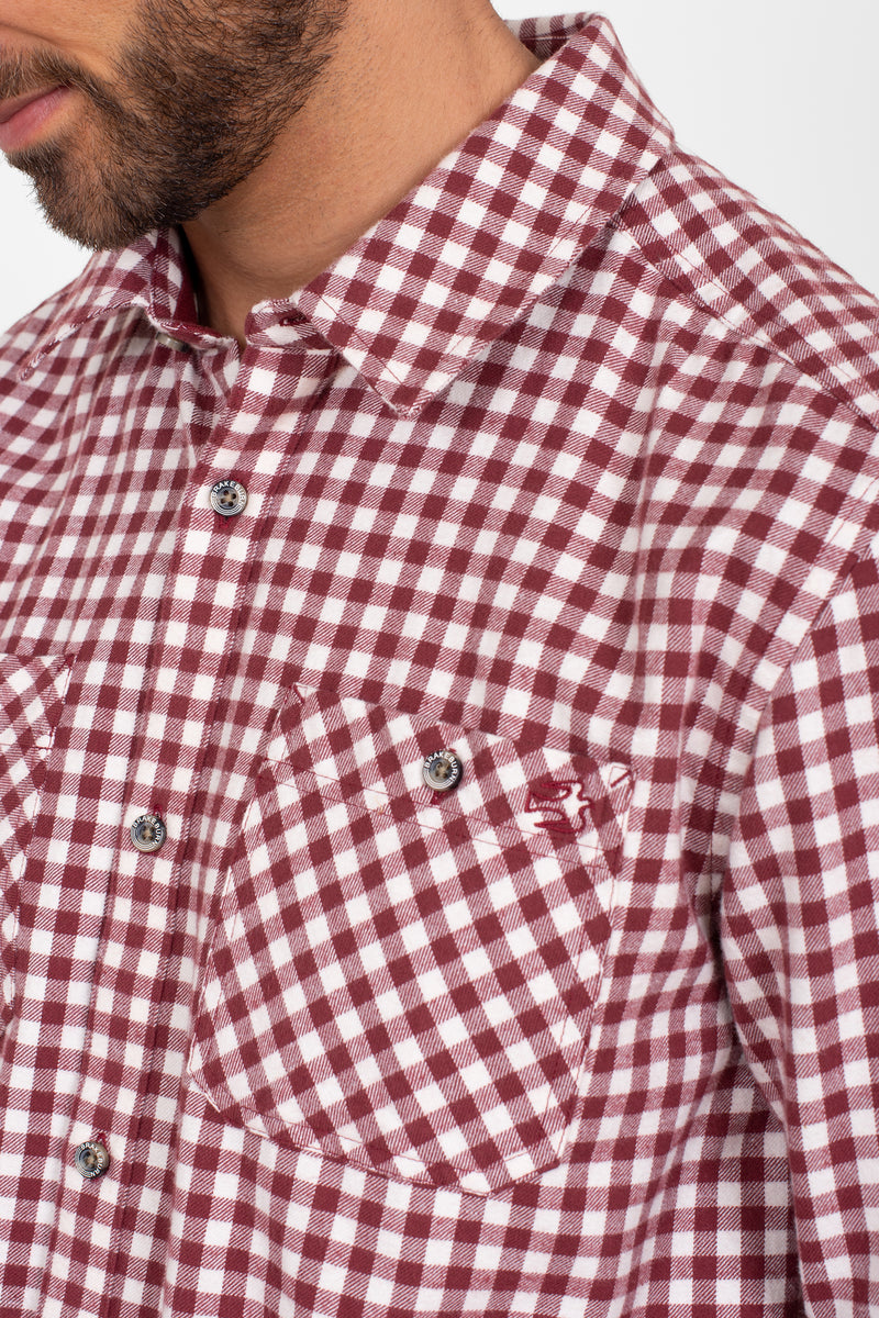 Burgundy Gingham Shirt