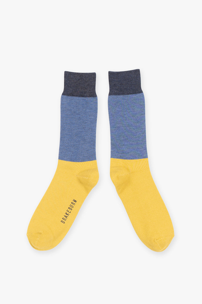 Blue Colour Block Socks