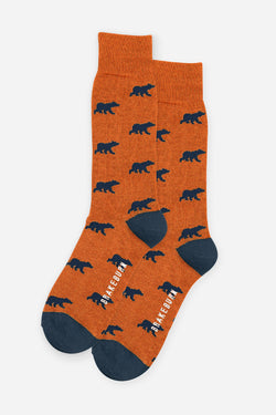 Orange Bear Socks