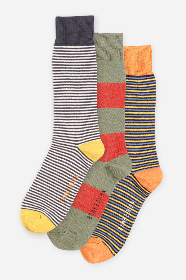 Men's Multistrip Socks 3 Pack