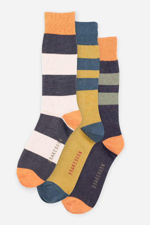 Men's Block Stripe Socks 3 Pack