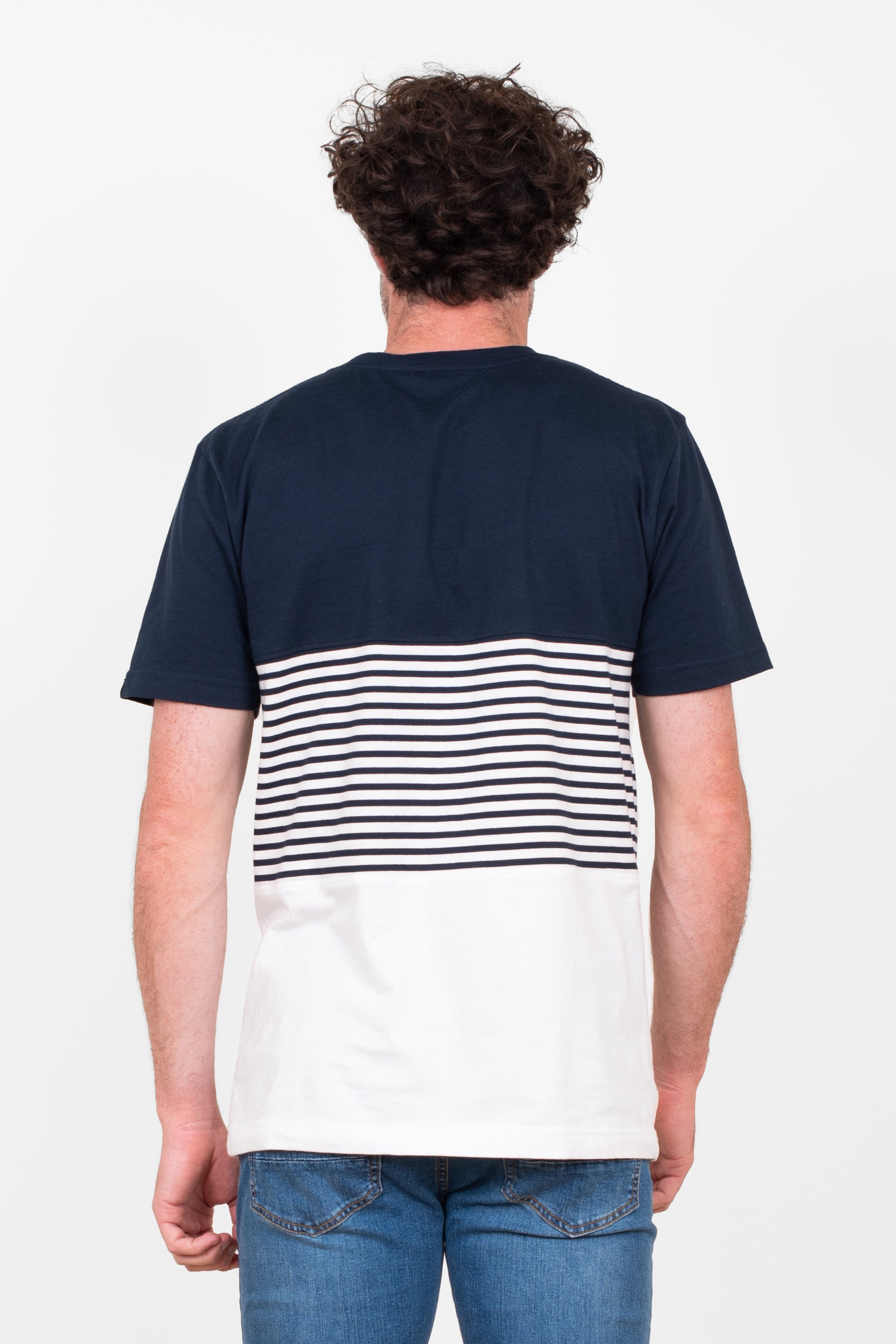 Navy Block Striped Tshirt