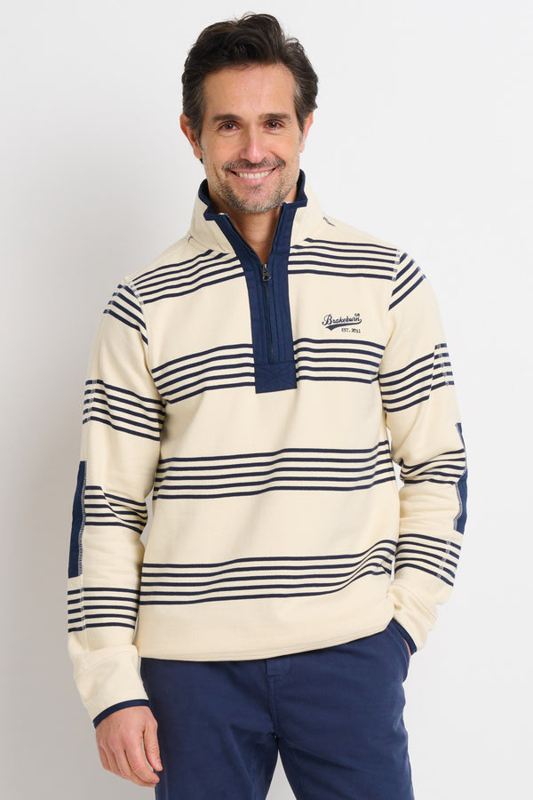 Men's Stripe Quarter Zip Sweat