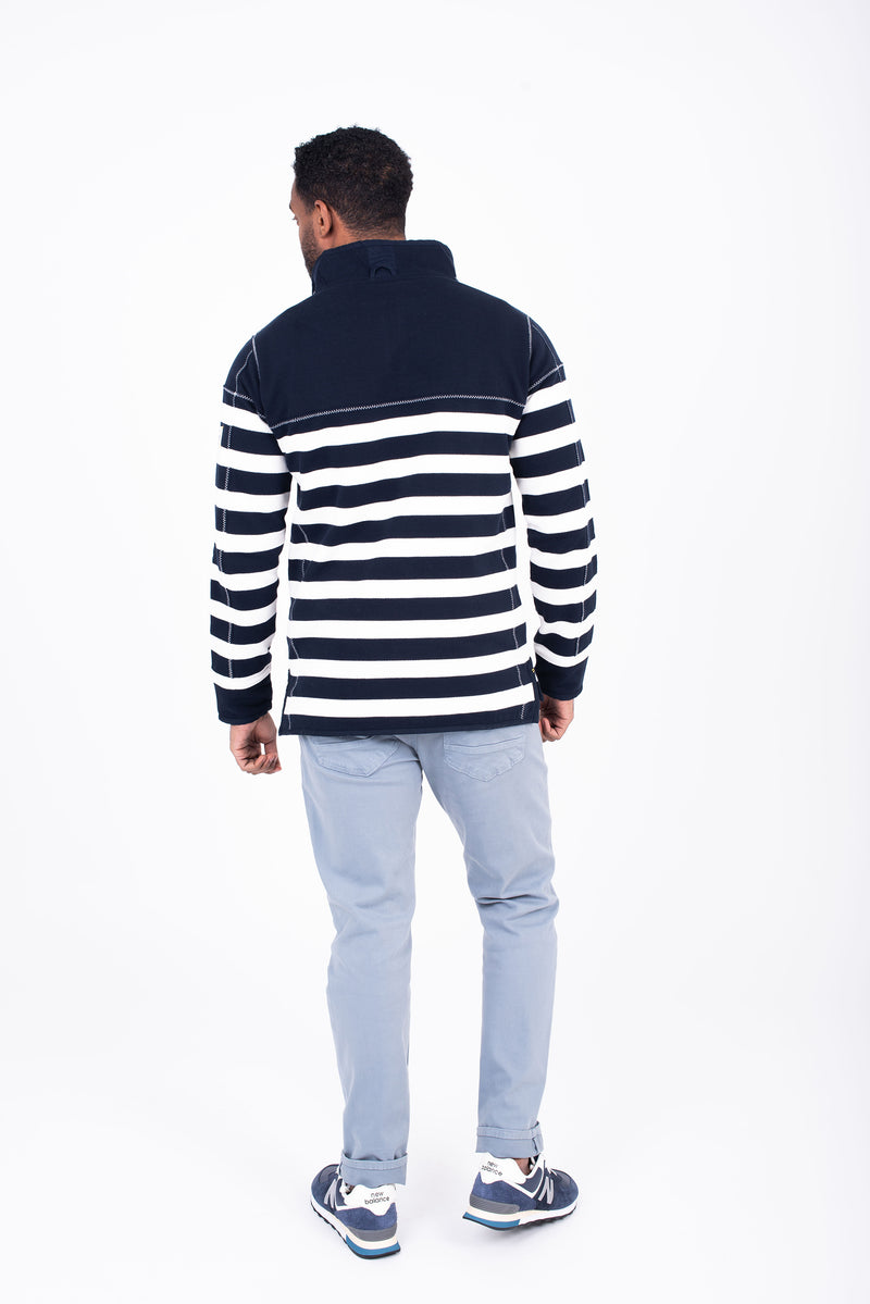 Striped Quarter Zip Sweat