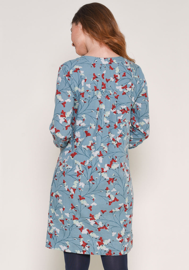 Fanned Flower Shift Dress