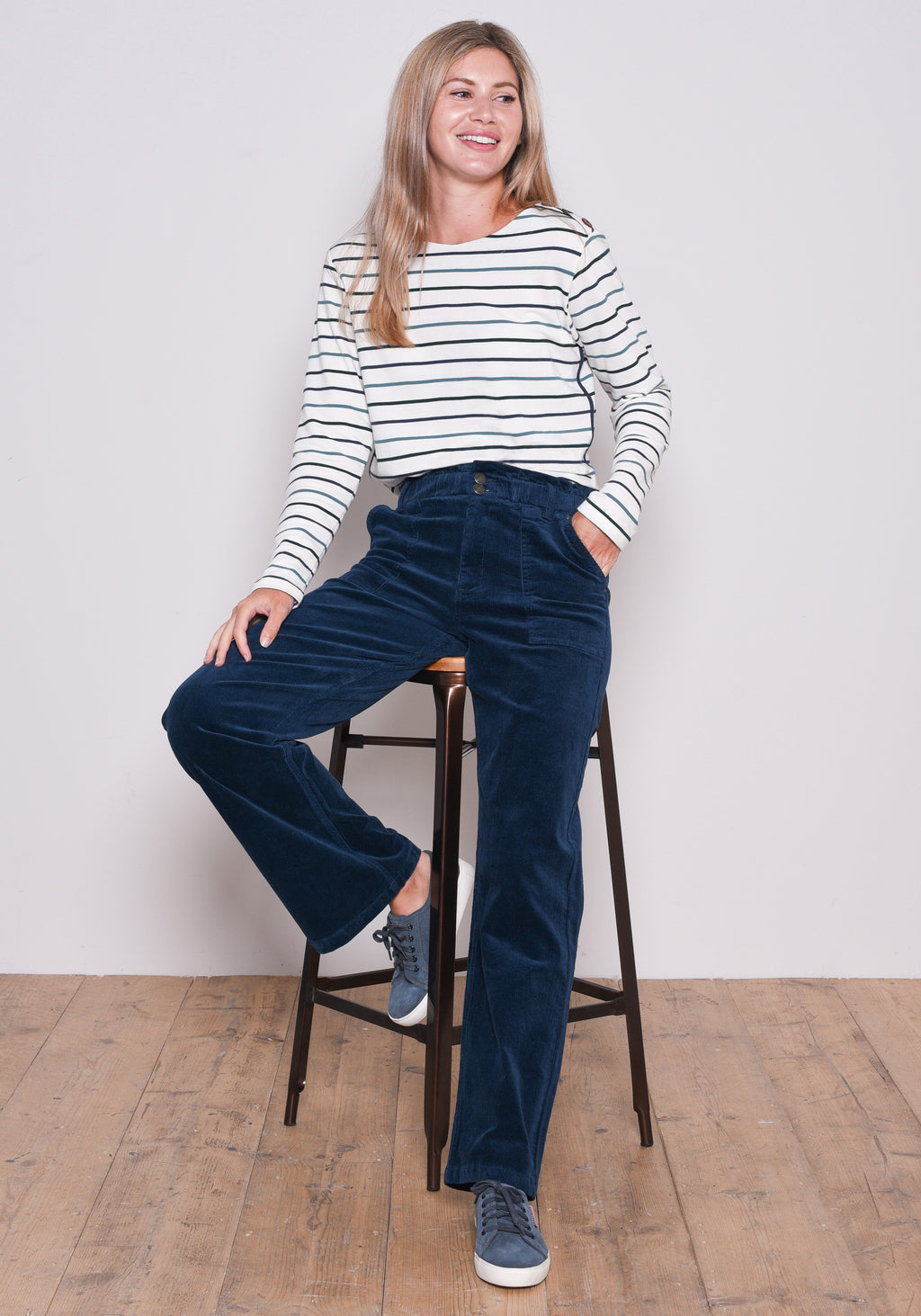 Navy Corduroy Trousers  Ernst by Ernst
