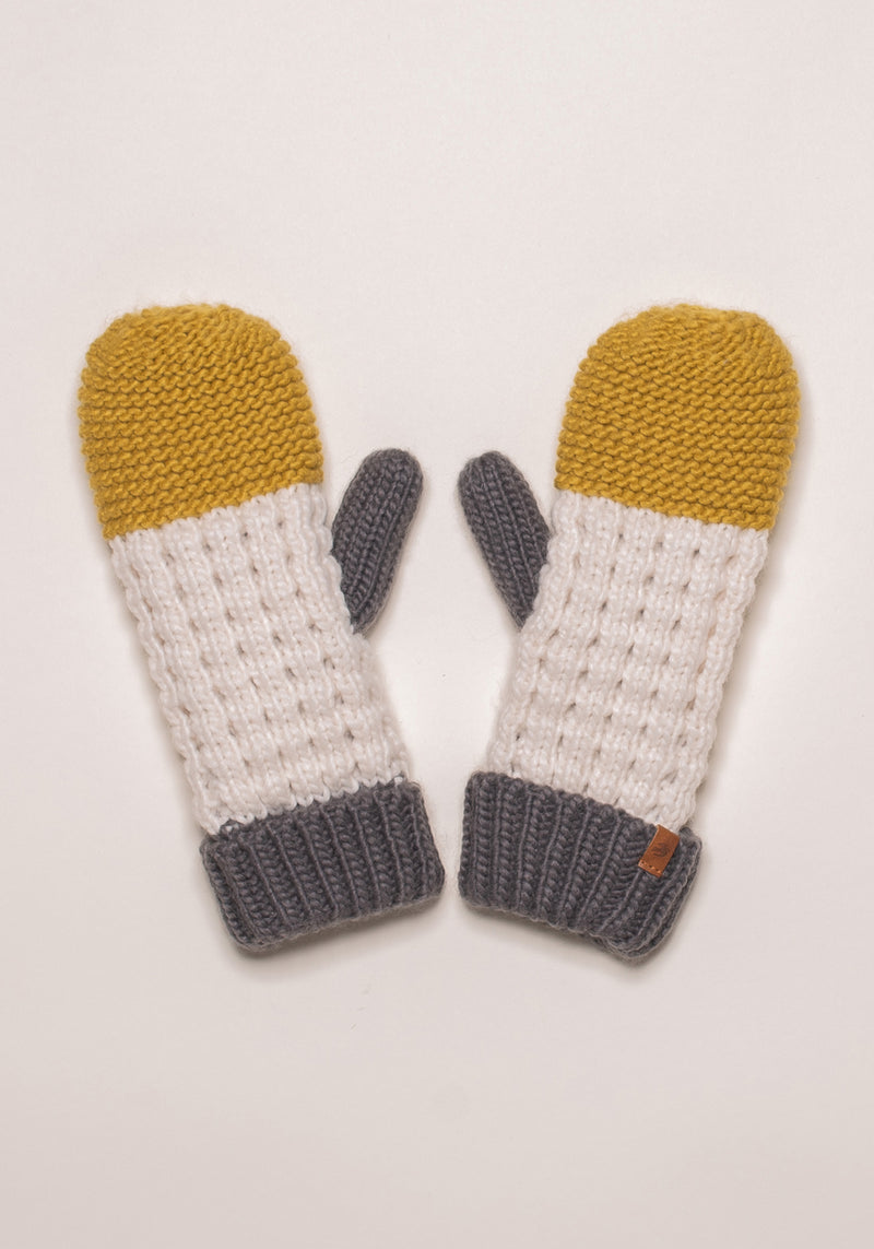 Colour Block Knit Mittens