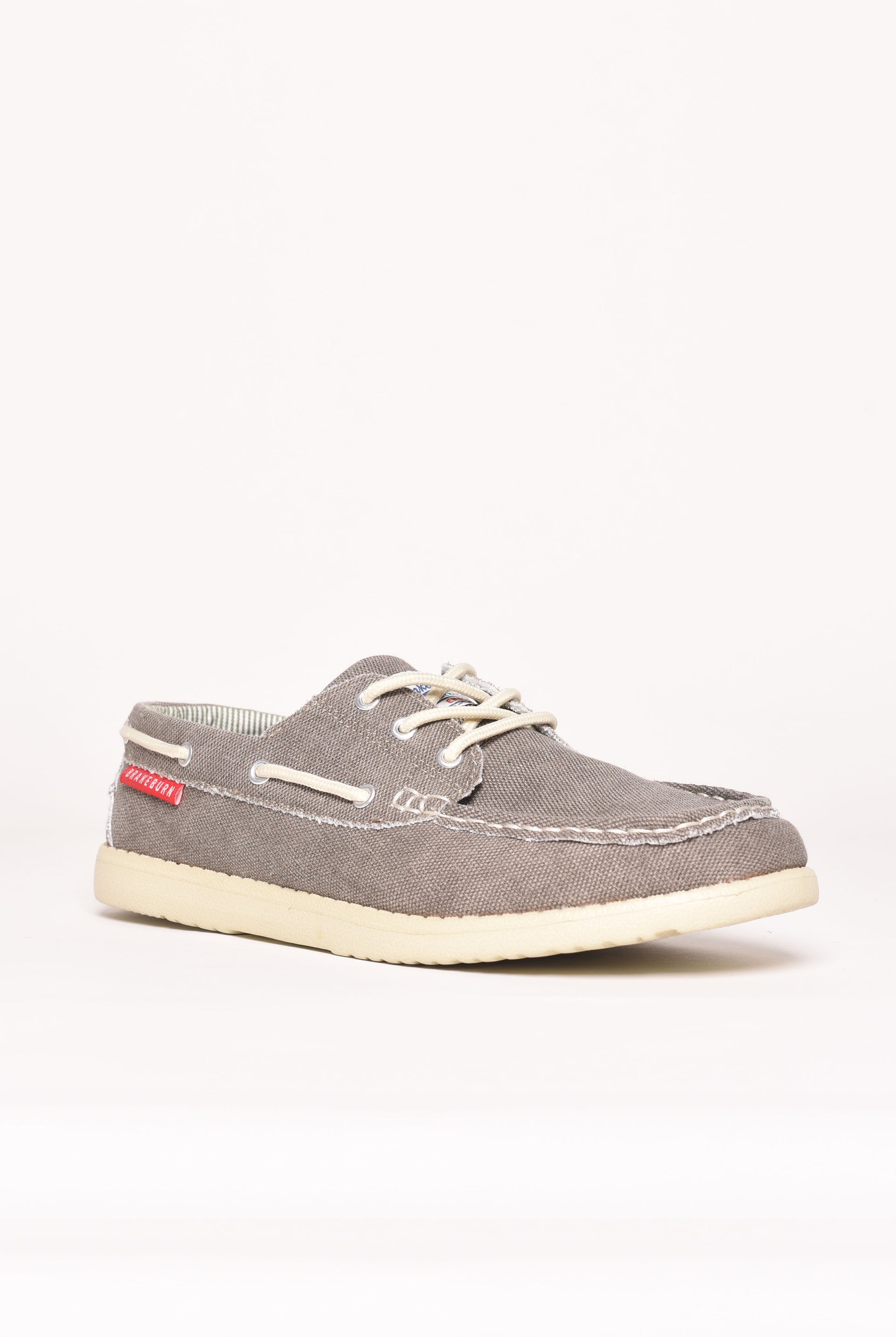 Mens Grey Boat Shoes Cotton Canvas Boat Shoes BreakBurn