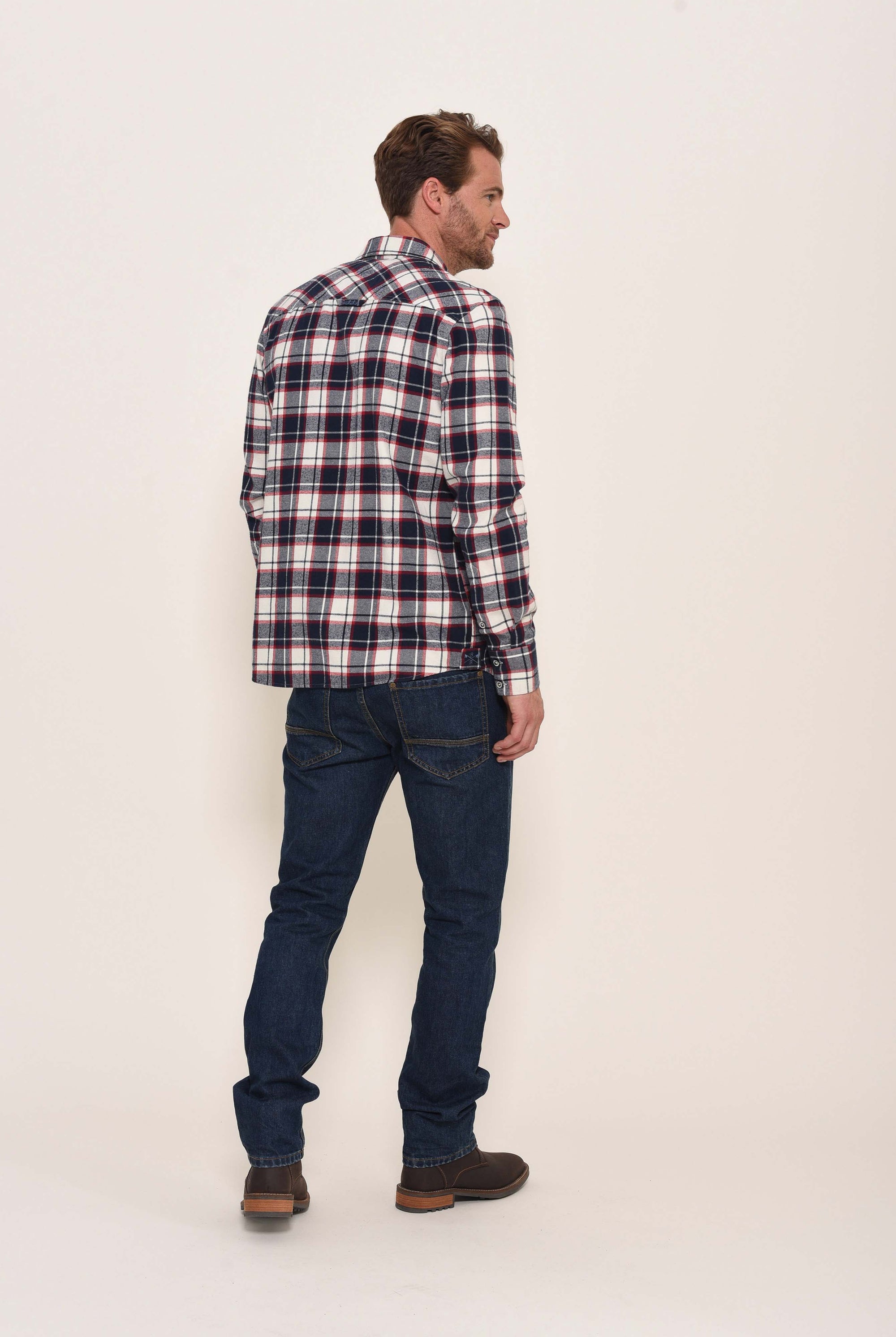 Flannel Check Shirt Ecru