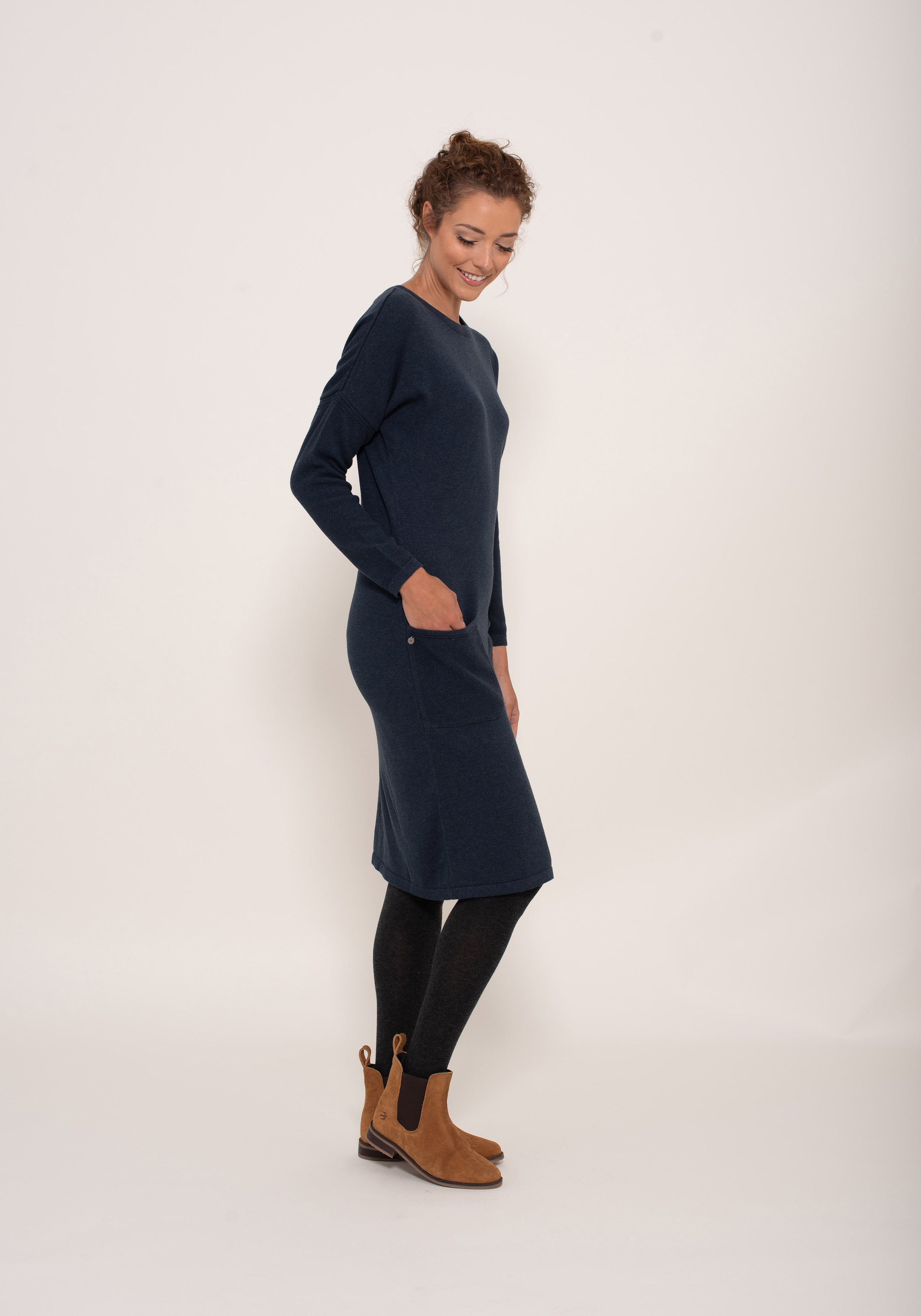 seed knit dress Mesh-like Seed Stitch Dress