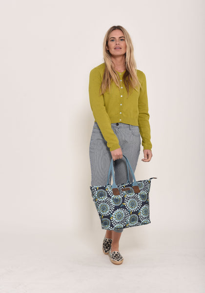 Trendy Tote Bag katoen met rits - Yipp & Co Trendy Tote Bag katoen met rits - Yipp & Co